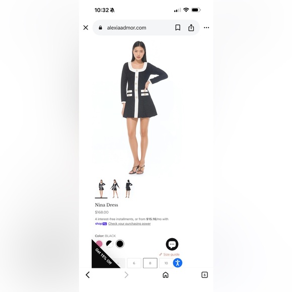 Alexia Admor Nina Elegant Black White Tweed Dress Size 14 NWT Timeless Classic - Picture 6 of 6